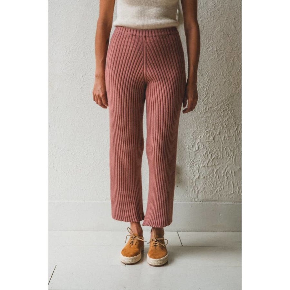 Baserange Maru Pants Small Pink Ribbed Wool